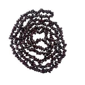 Vintage Amethyst Chip Beaded Necklace 35" Long